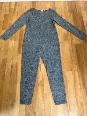 Aritzia Wilfred Free Heather Gray Long Sleeve Maxe Jumpsuit